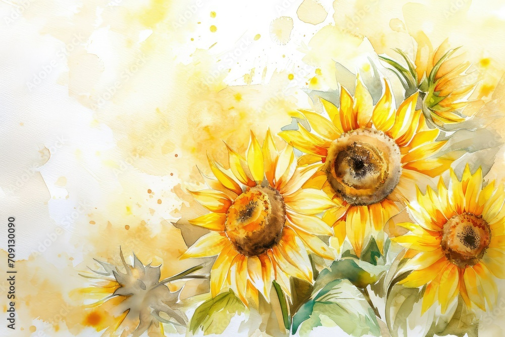 Obraz premium Beautiful field of blooming sunflowers against sunset golden light and blurry soft ten sunflower field natural frame.