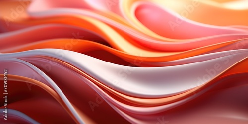 Abstract waves in orange, pink, and blue with pastel shades. generative AI