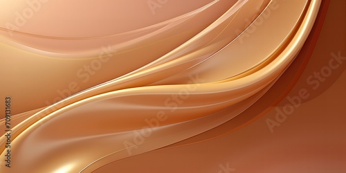 Soft and elegant wavy background in soft golden brown. generative AI