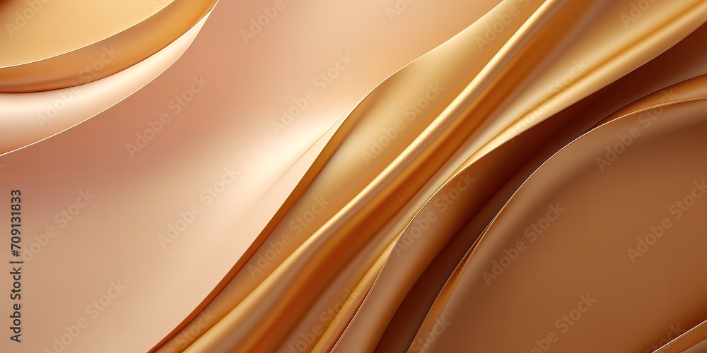 Fototapeta premium Soft and elegant wavy background in soft golden brown. generative AI