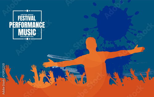 Nightlife and music festival concept. Dancing people at music festival
