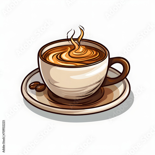 Coffee Cup cartoon vector whie background clipart