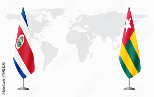 Costa Rica and Togo flags for official meeting