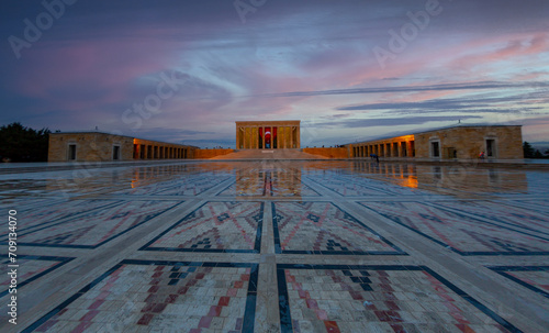 Anitkabir is the mausoleum of the founder of Turkish Republic, Mustafa Kemal Ataturk. Anitkabir is one of the historic places that Turkish people visit frequently. photo