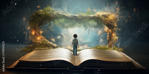 open book and fairy tale world photo