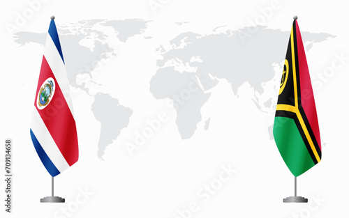 Costa Rica and Vanuatu flags for official meeting