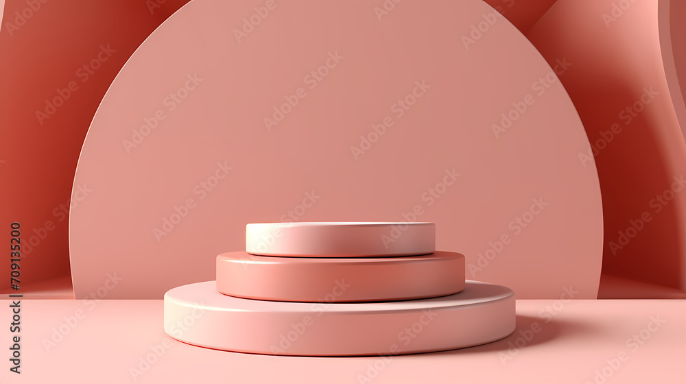 Fototapeta premium Modern round product advertising podium, booth, stage, product background, promotional event background