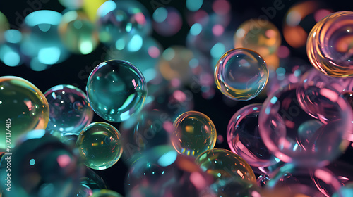 Luminous Bubbles: A Dance of Light and Color