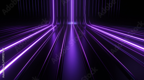 Abstract background in violet glowing neon colors in futuristic technology concept.