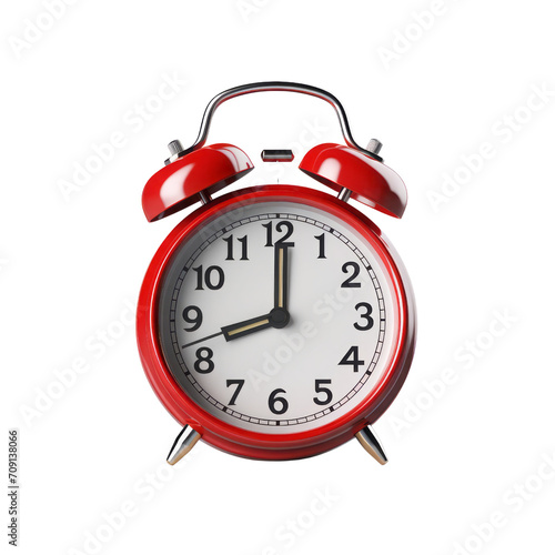 Desktop alarm clock white background Used as an illustration for content related to time. Isolate white , png