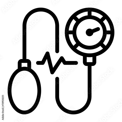 blood pressure gauge line icon