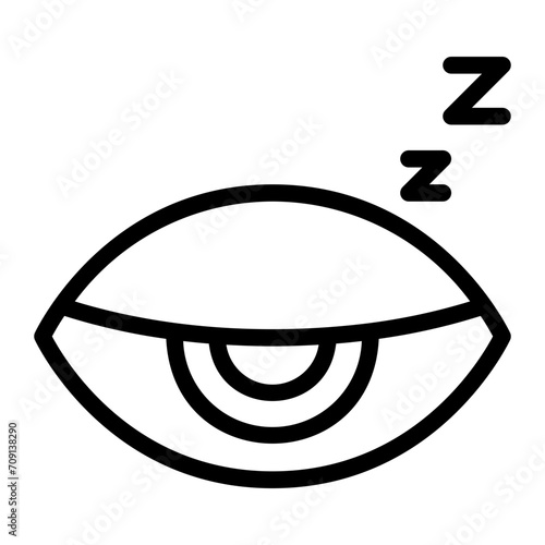 drowsiness line icon