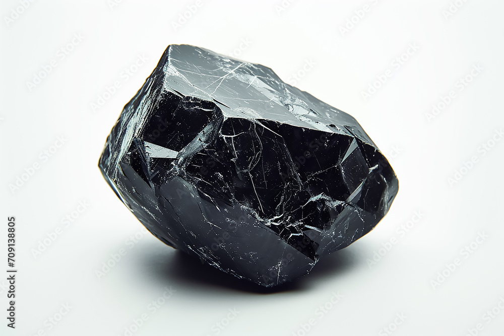 Black Gemstone isolated on white background