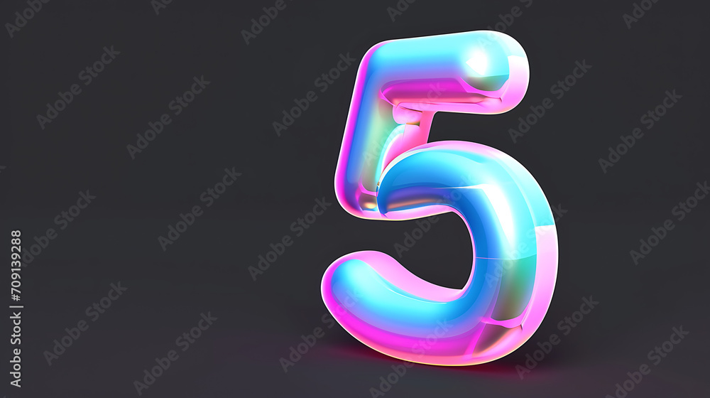 Vibrant Neon Number 5 Vibrant Neon Number 5