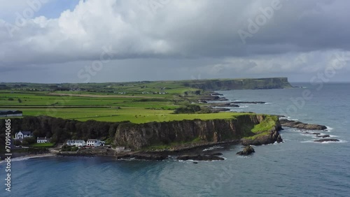 Whitepark bay beach Northern Ireland Aerial view photo