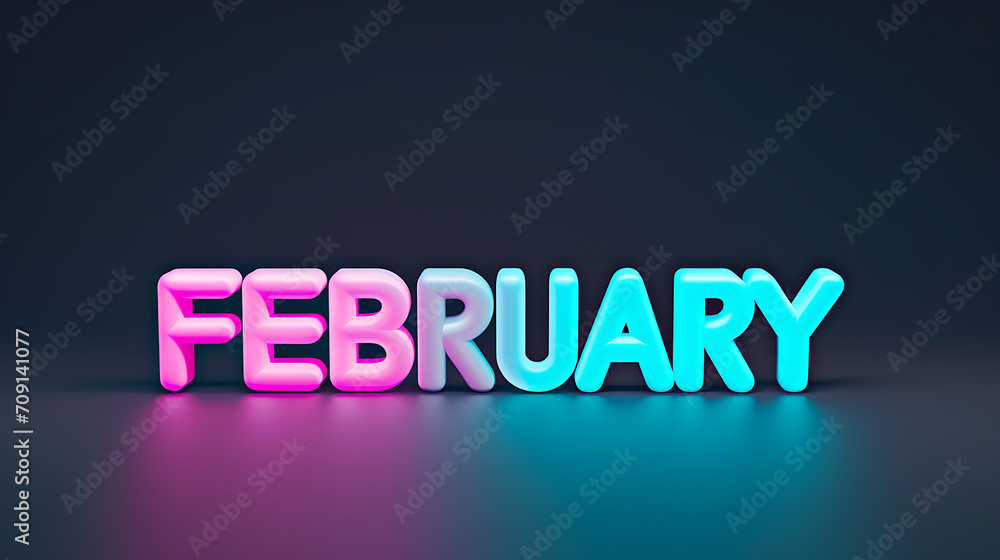 Vibrant February Typography