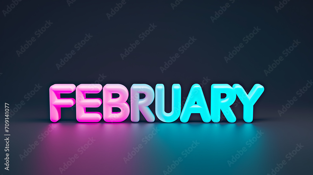 Vibrant February Typography Vibrant February Typography
