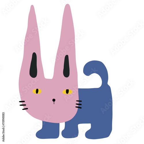 Weird cat , cute style , pink cat , cute cat , minimal cat