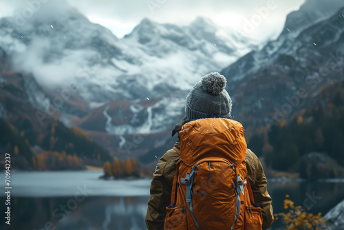 Solo Outdoor Adventure - Capturing the essence of solo outdoor activities like hiking, biking, or kayaking in stunning natural settings - AI Generated