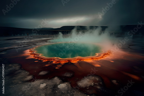 acidic lake in a desert