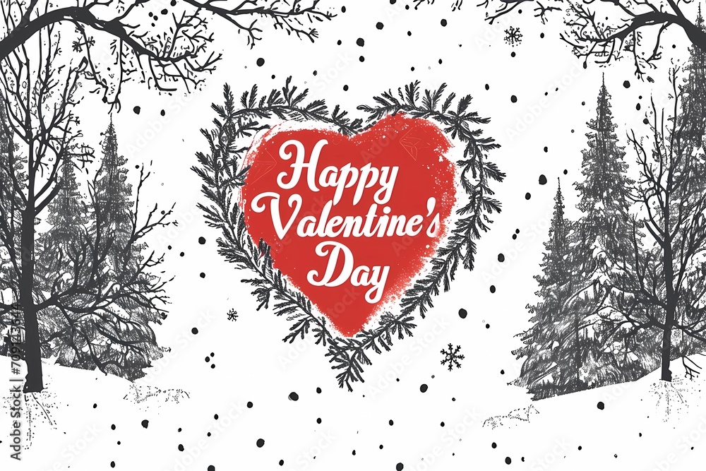 Obraz premium Valentine's Day postcard, holiday postcard, February 14th