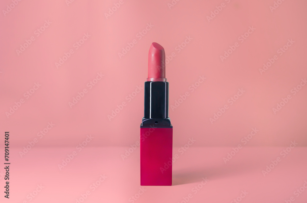 Beautiful red lipstick with red background. Beautiful red lipstick with red background.