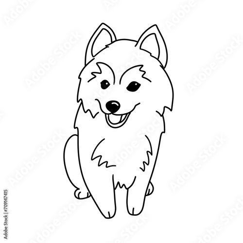 Cute puppy icon for coloring pages and commercial uses 