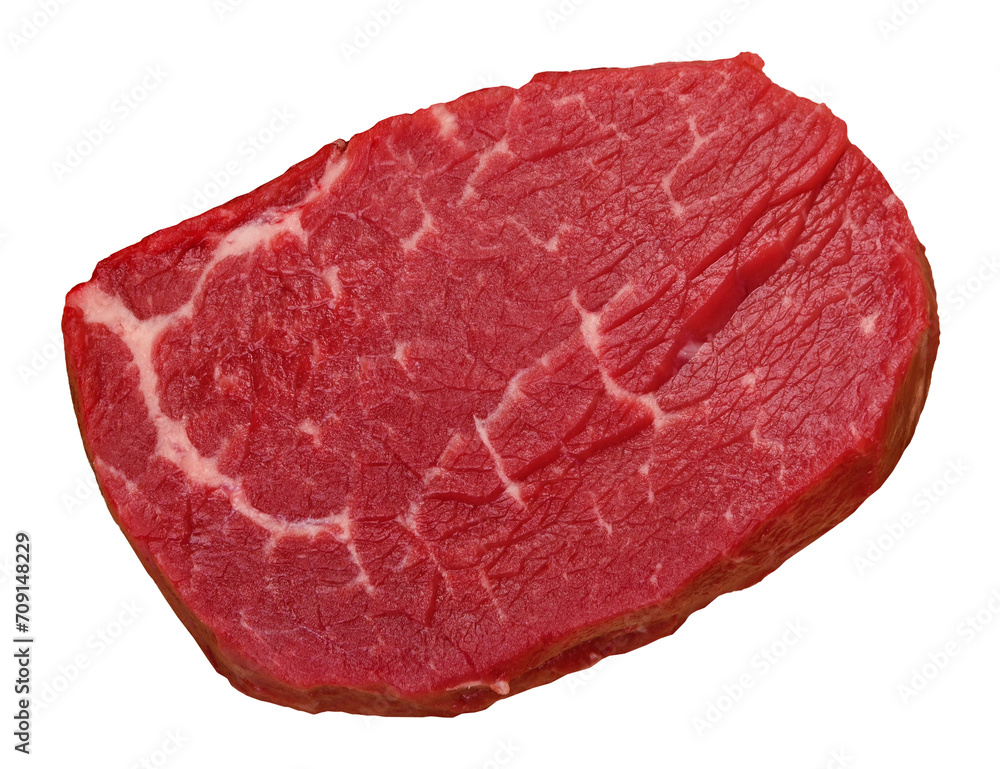 Raw beef tenderloin steak isolated
