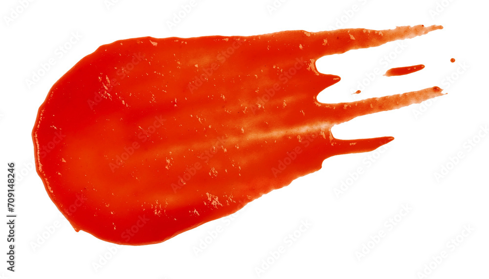 Wet stain of red tomato ketchup isolated Wet stain of red tomato ketchup isolated