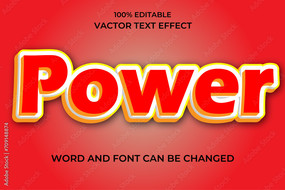 power 3D Vector Text Effect Fully Editable High Quality .