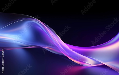 3d render, white colored background abstract shapes glowing in the ultraviolet spectrum, curved neon lines. generative ai