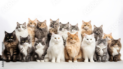 a group of cats posing for a photo photo