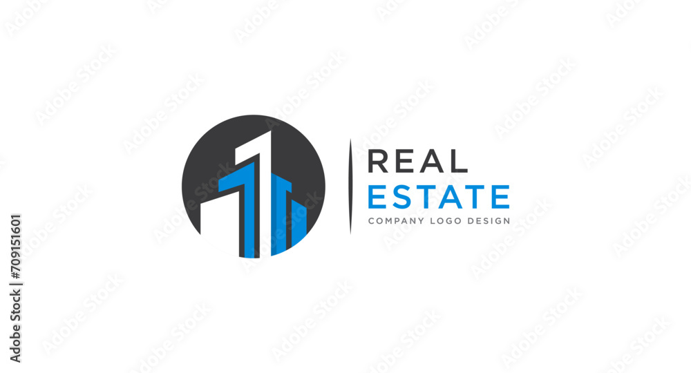 Real Estate Skyline, Sky scraper Logo design vector illustration. - obrazy, fototapety, plakaty 