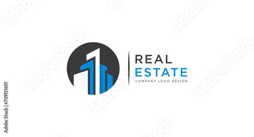 Real Estate Skyline, Sky scraper Logo design vector illustration.