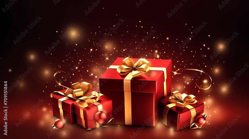 Gift box background with copy space for Christmas gifts, holidays or birthdays