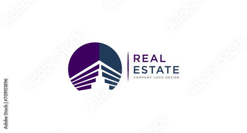 Real Estate Skyline, Sky scraper Logo design vector illustration.