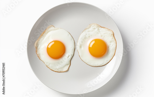 Breakfast fried eggs Isolated on white background Generated AI