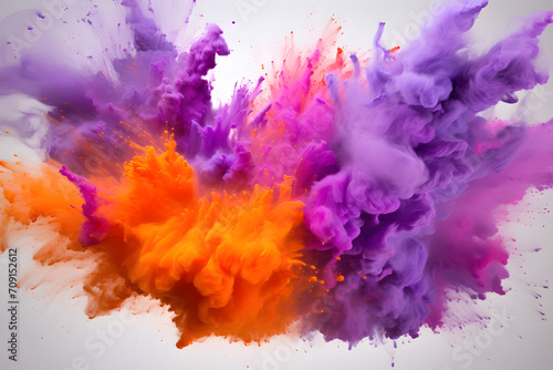 Abstract Color Explosion: Holi Paint Splash in Pink, Purple, Red, and Orange