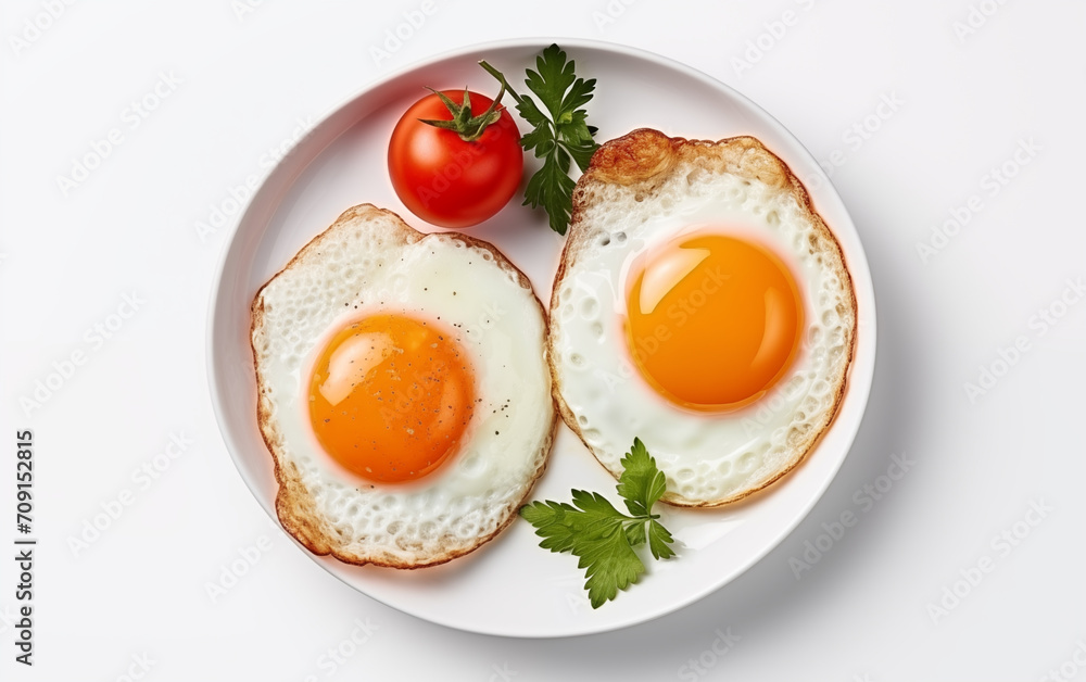Breakfast fried eggs Isolated on white background Generated AI Breakfast fried eggs Isolated on white background Generated AI