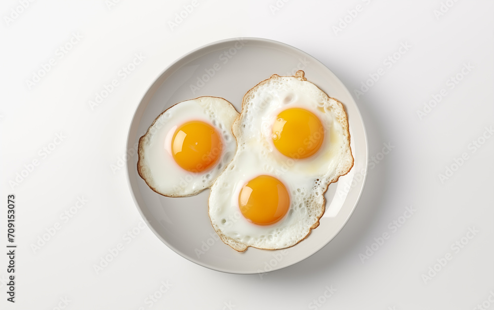 Breakfast fried eggs Isolated on white background Generated AI Breakfast fried eggs Isolated on white background Generated AI