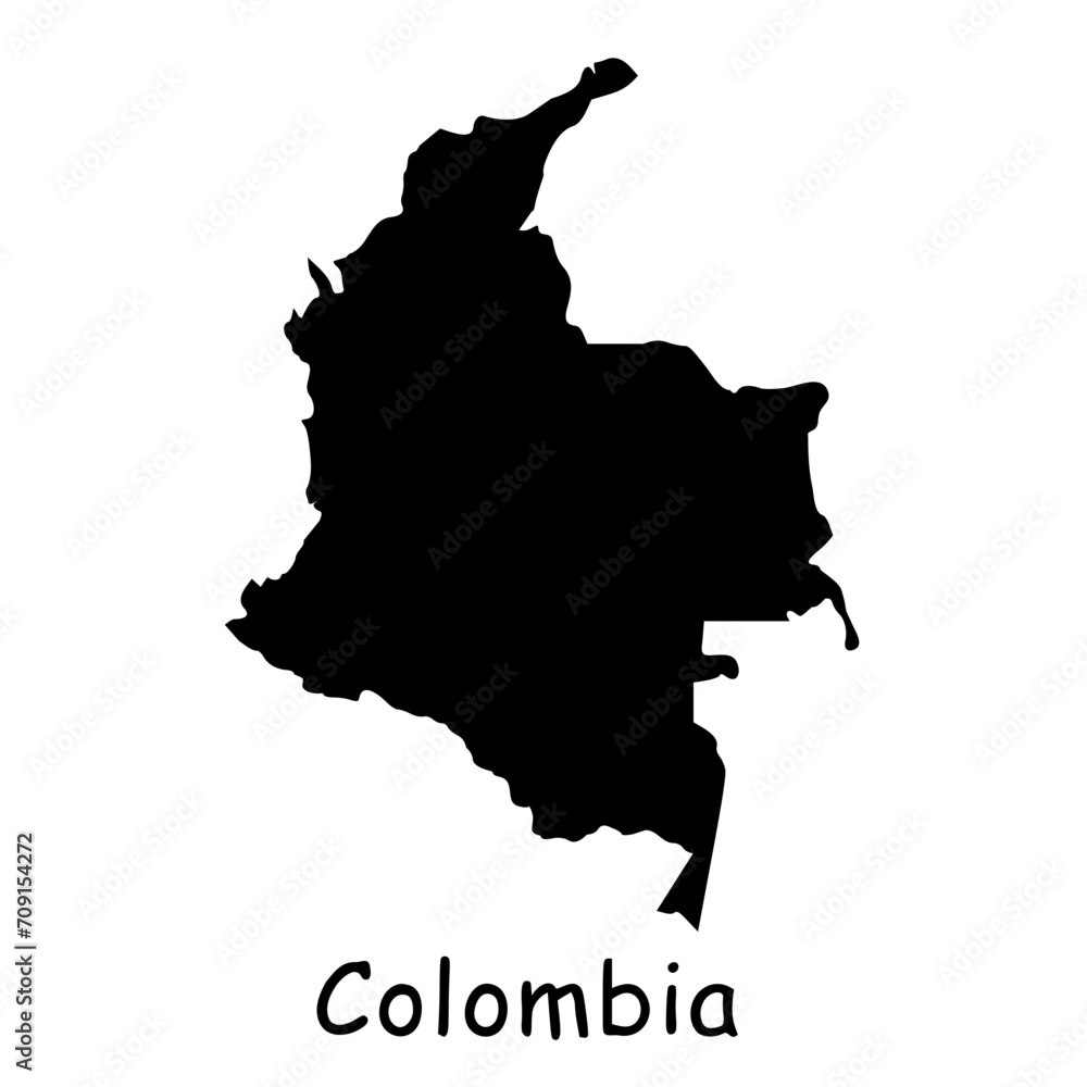 Colombia map on world m,ap off the word