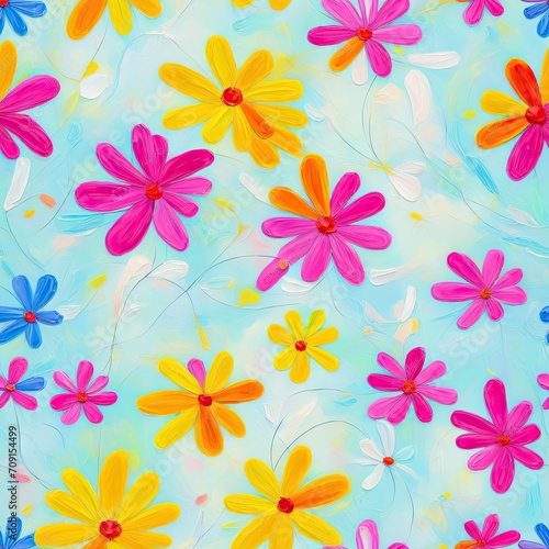 flower. Abstract seamless pattern. AI generated.