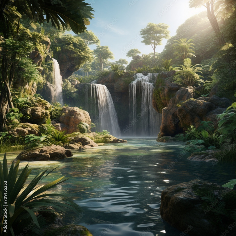 Fototapeta premium waterfall in the jungle