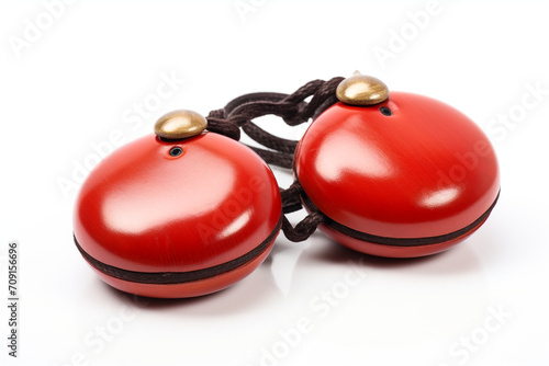 Play Castanets isolated on white background created with Generative Ai