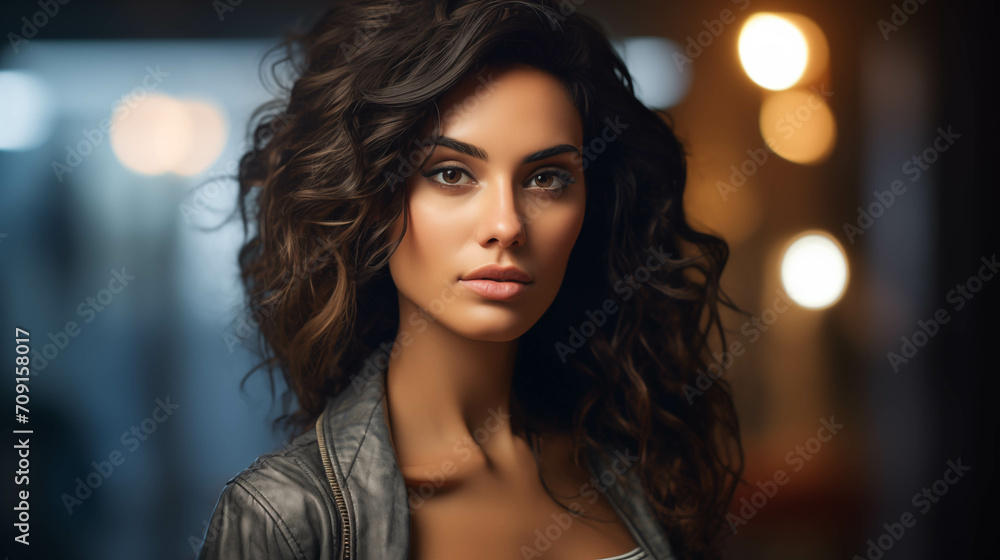 Caucasian woman looking at camera with confidence. Caucasian woman looking at camera with confidence.