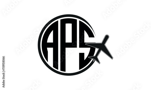 APS three initial letter circle tour & travel agency logo design vector template. hajj Umrah agency, abstract, wordmark, business, monogram, minimalist, brand, company, flat, tourism agency, tourist
