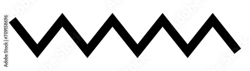 Black on white Horizontal zig zag line