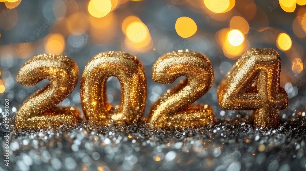 Luxurious Background with Elegant Golden Numbers. Happy New Year 2024
Luxurious Background with Elegant Golden Numbers. Happy New Year 2024