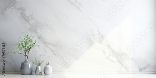High-res, artistic, luxurious wallpaper with a stone-like, natural white marble texture for interior design.