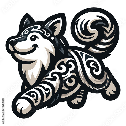 Ainu animal mascot vector illustration on white background